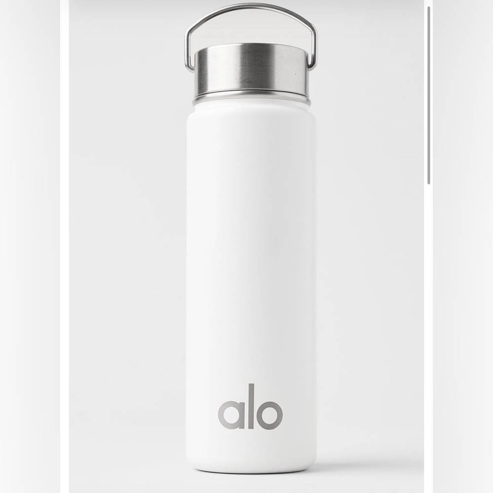 ALO Yoga White Stainless Steel Water Bottle